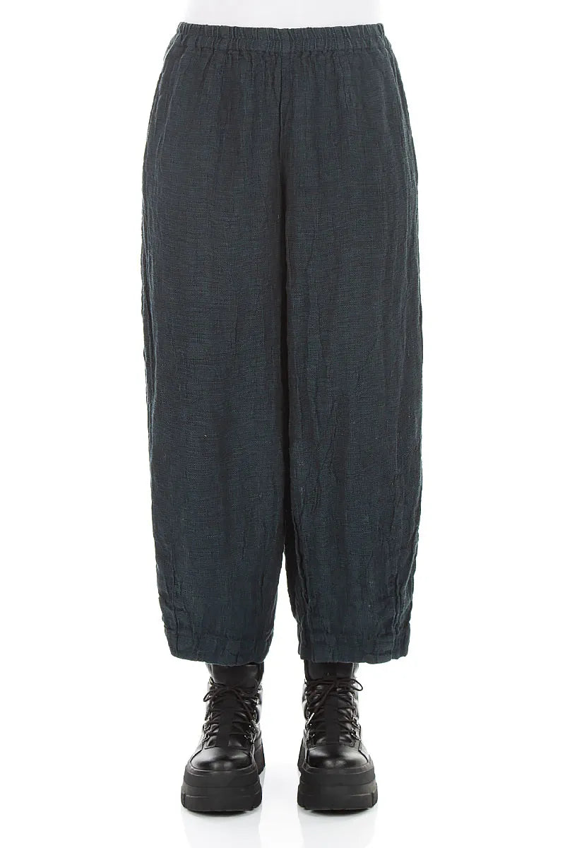 Bubble Deep Turquoise Mélange Linen Trousers