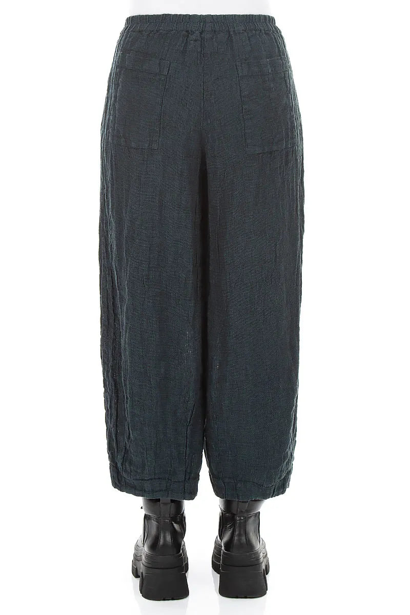 Bubble Deep Turquoise Mélange Linen Trousers