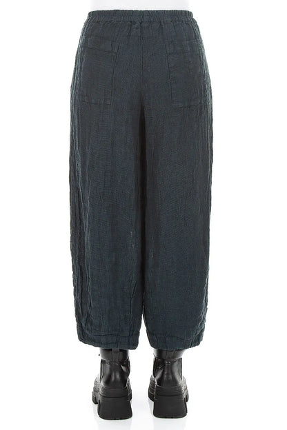 Bubble Deep Turquoise Mélange Linen Trousers
