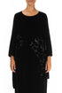 Bubble Pattern Black Silk Velvet Tunic 1