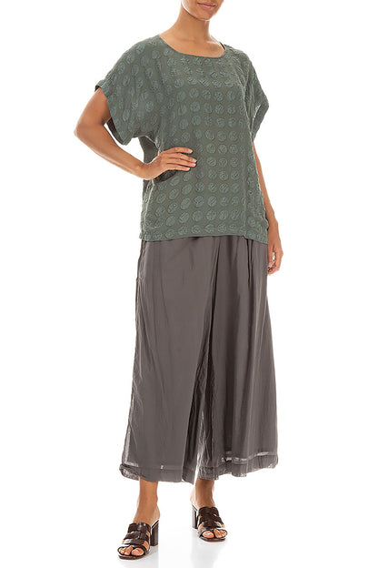 Bubble Sage Silk Blouse 4