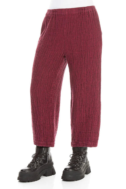 Bubble Ruby Textured Linen Trousers