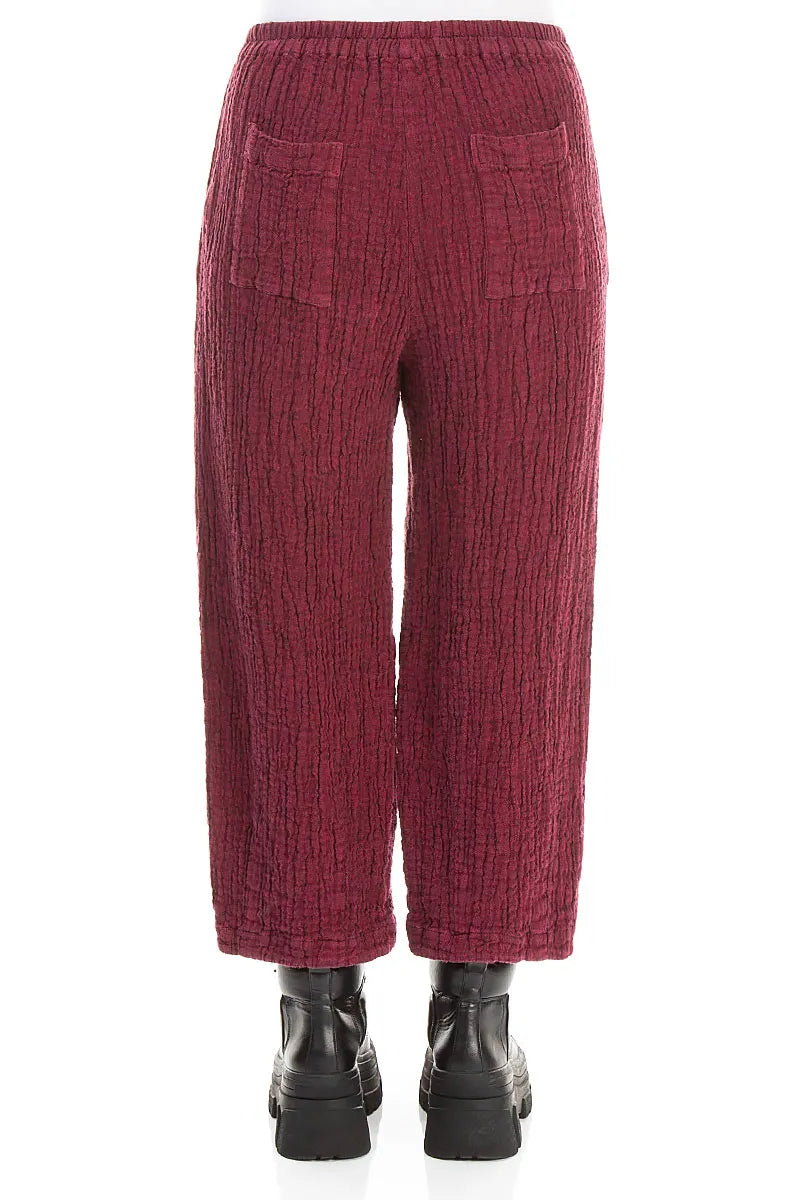 Bubble Ruby Textured Linen Trousers
