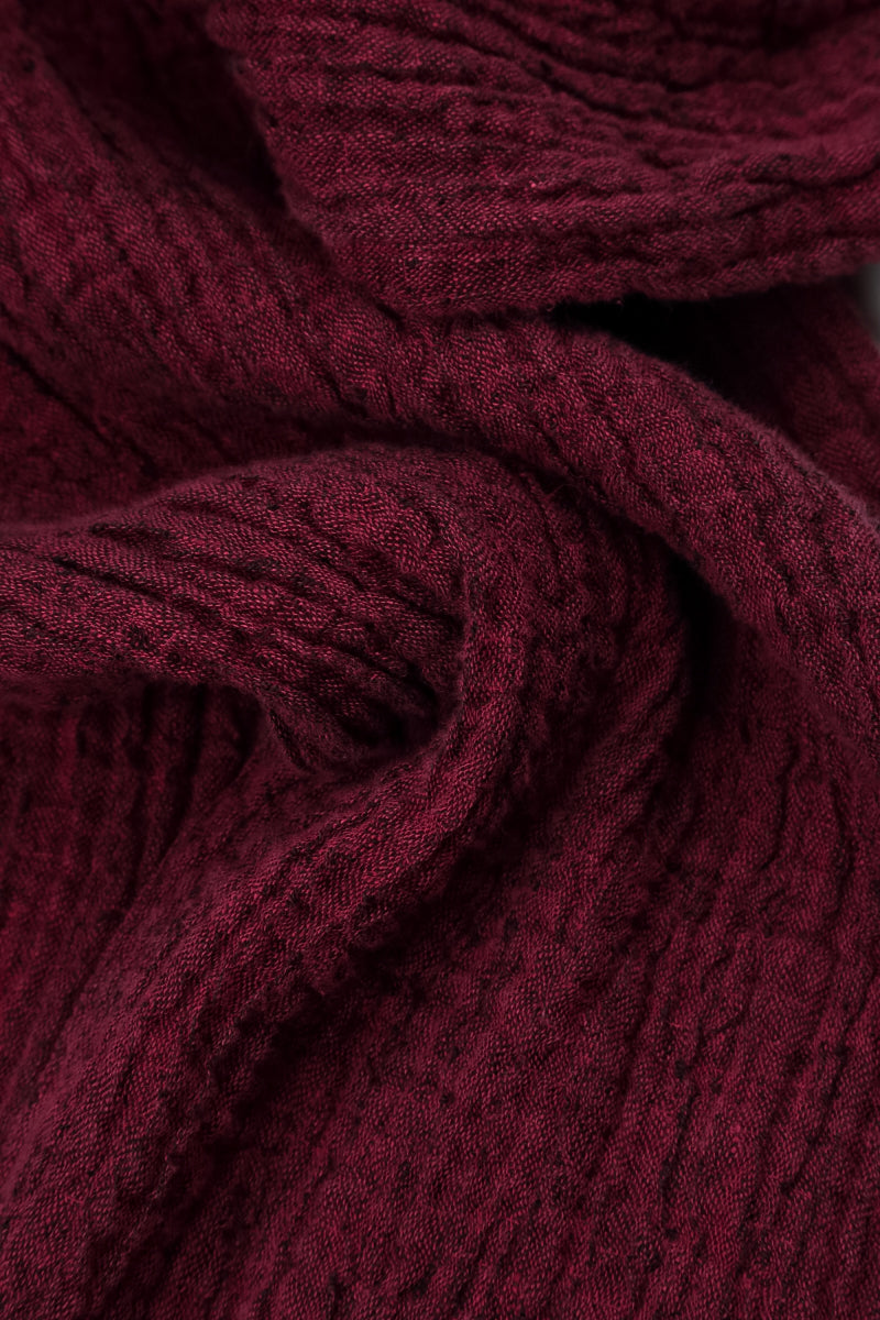 Bubble Ruby Textured Linen Trousers