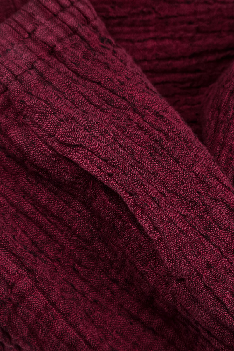 Bubble Ruby Textured Linen Trousers