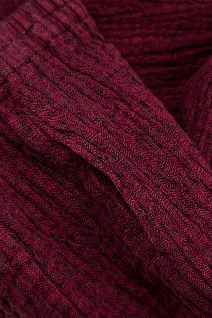 Bubble Ruby Textured Linen Trousers