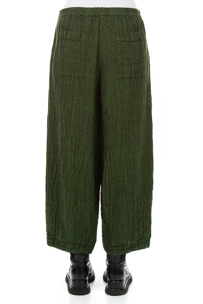 Bubble Shamrock Green Mélange Linen Trousers