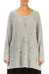 Bubbles Greige Wool Sweater 1