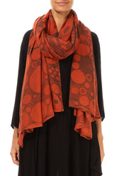 Bubbles Print Brick Silk Scarf 1