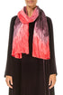 Burgundy Flame Ombré Pure Silk Scarf 1