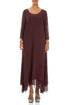 Burgundy Layered Silk Maxi Dress 1