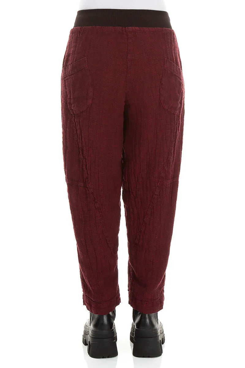 Button Front Ruby Mélange Linen Trousers