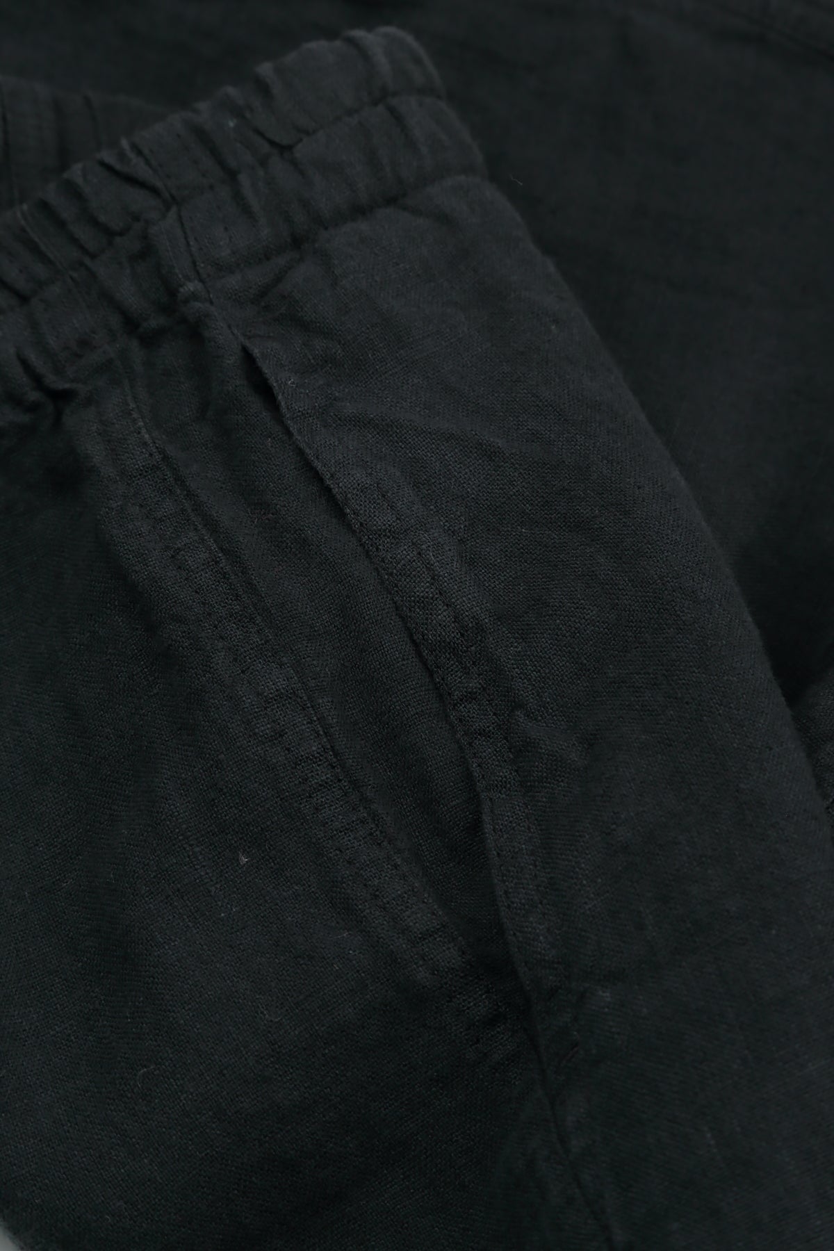 Buttoned Black Linen Trousers 4