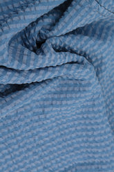 Buttoned Blue Nova Textured Silk Blouse 5