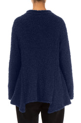 Asymmetric Buttoned Blue Violet Alpaca Wool Cardigan 2