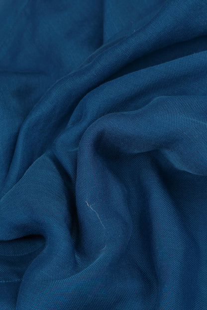 Buttoned Cobalt Blue Silk Cotton Jacket