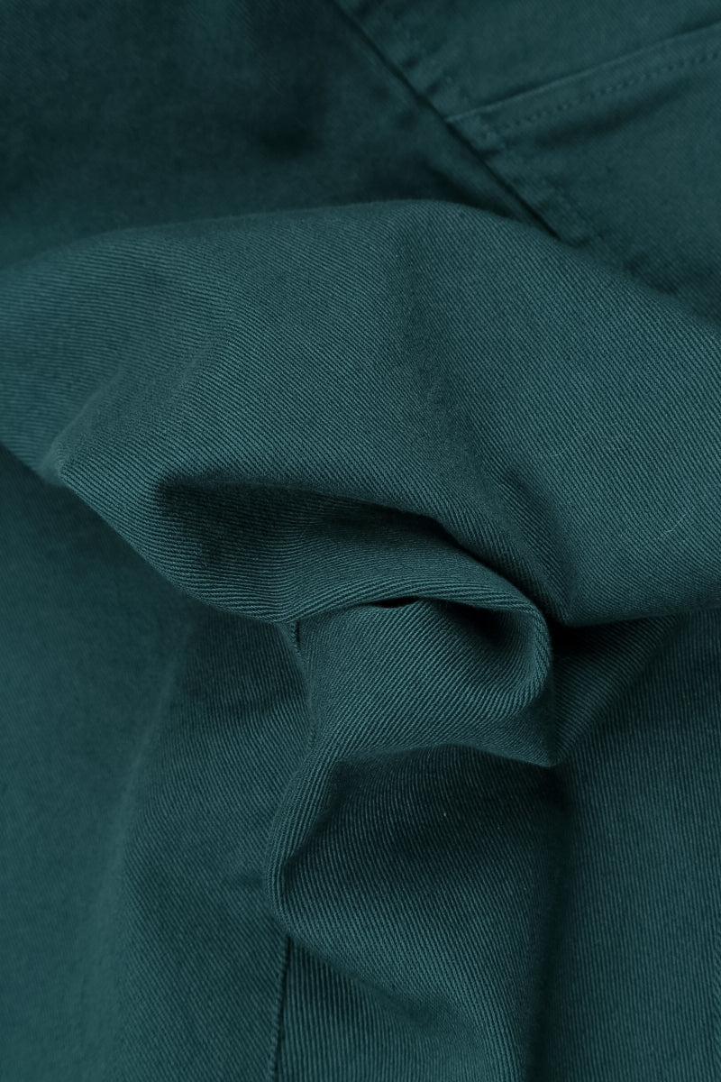 Buttoned Deep Turquoise Denim Cotton Trousers 5