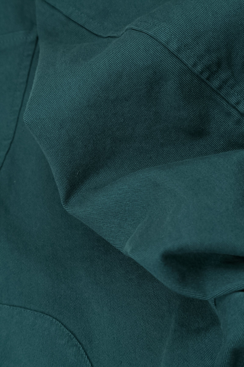 Buttoned Deep Turquoise Denim Cotton Trousers 6