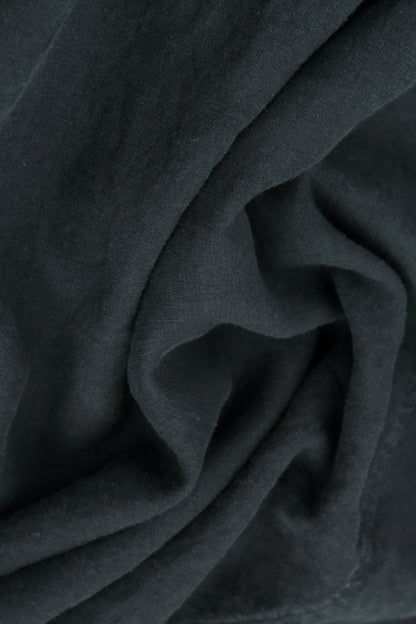 Buttoned Graphite Linen Dress 5