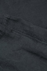 Buttoned Graphite Linen Trousers 5