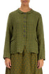 Buttoned Green Check Linen Jacket 1