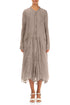 Buttoned Beige Silk Chiffon Jacket 1