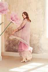 Buttoned Greige Silk Chiffon Jacket 6