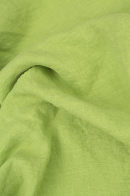 Buttoned Lime Linen Dress 5
