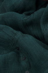 Buttoned Peacock Mélange Linen Dress 5