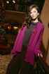 Asymmetric Buttoned Royal Fuchsia Alpaca Wool Cardigan 1