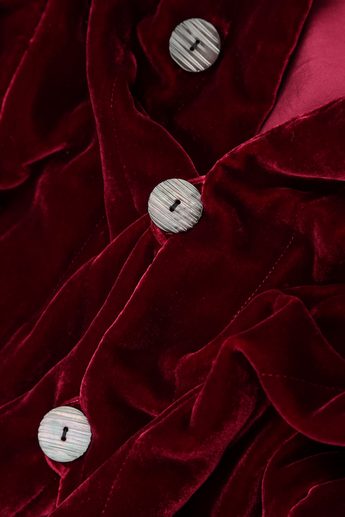 Buttoned Ruby Silk Velvet Jacket 5