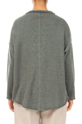 Buttoned Sage Linen Cardigan 2