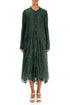 Buttoned Sage Silk Chiffon Jacket 1