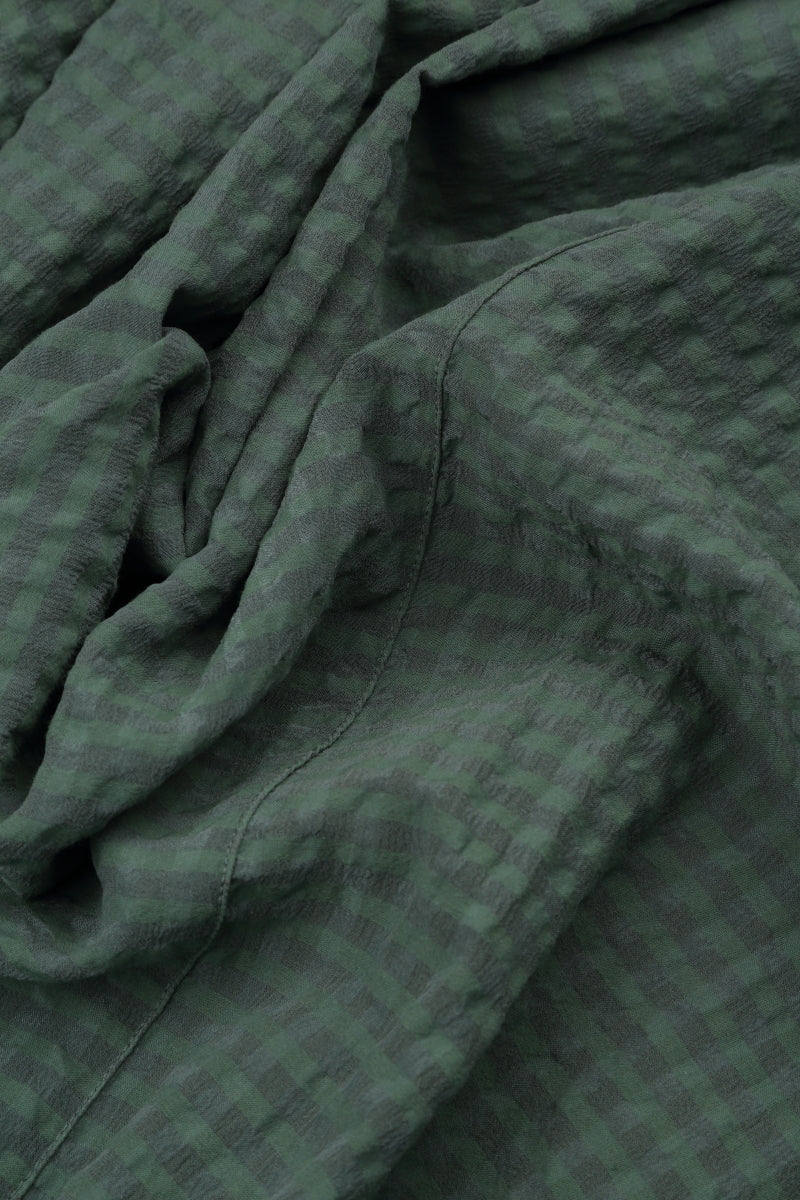 Buttoned Sage Textured Silk Jacket 5
