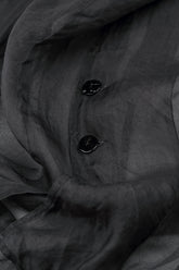 Buttoned Short Dark Grey Silk Chiffon Jacket 5