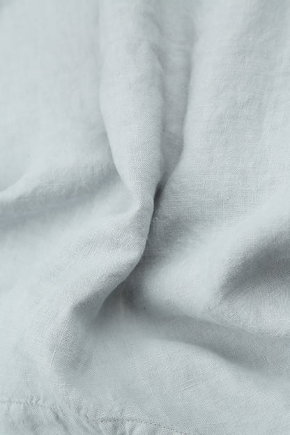 Buttoned Silver Grey Linen Trousers 4