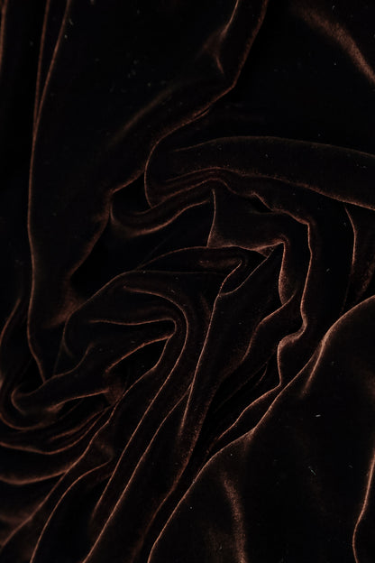 Buttoned Truffle Brown Silk Velvet Jacket