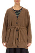 Buttoned V-Neck Caramel Wool Cardigan 2