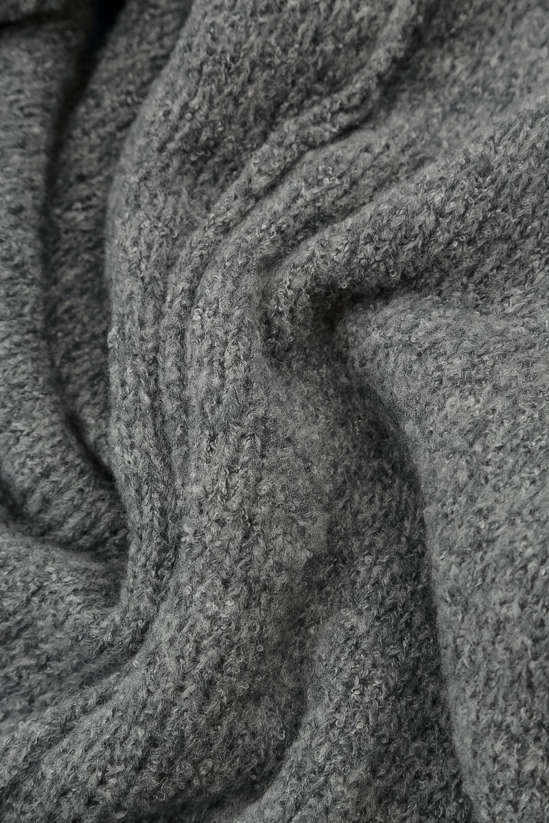 Guêtres en laine grise à torsades