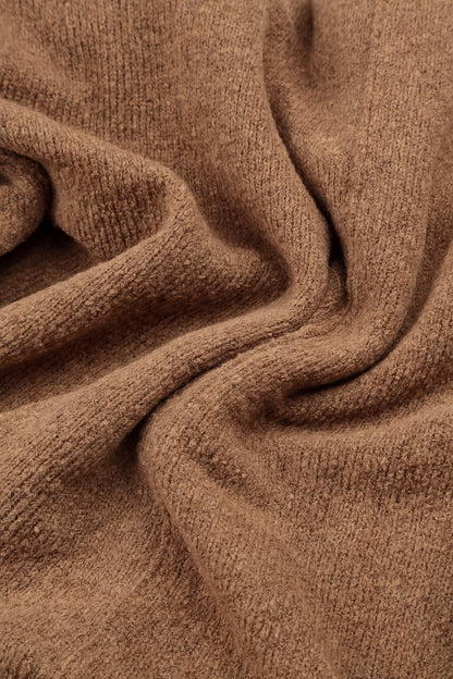 Caramel Knitted Wool Infinity Scarf 4