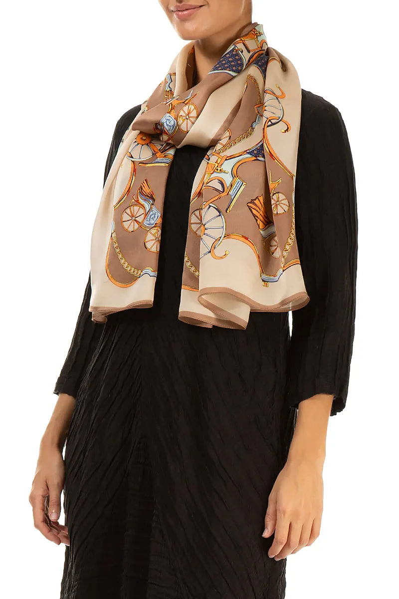 Carriage Chain Silk Scarf