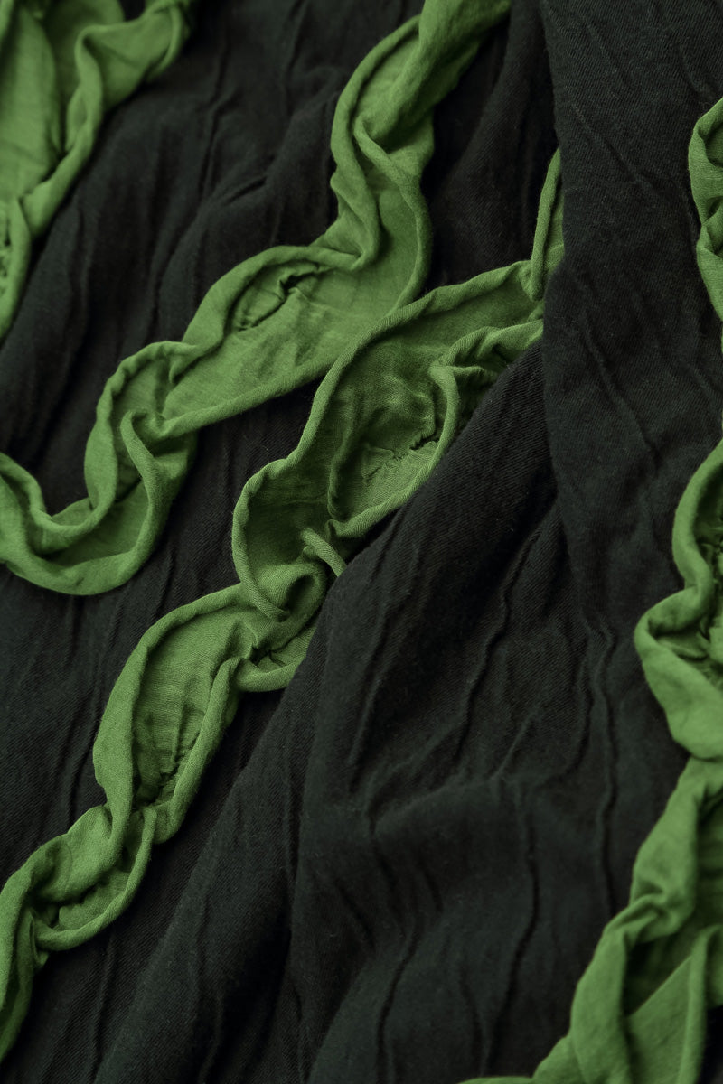 Cascading Waves Shamrock Green Wavy Cotton Dress