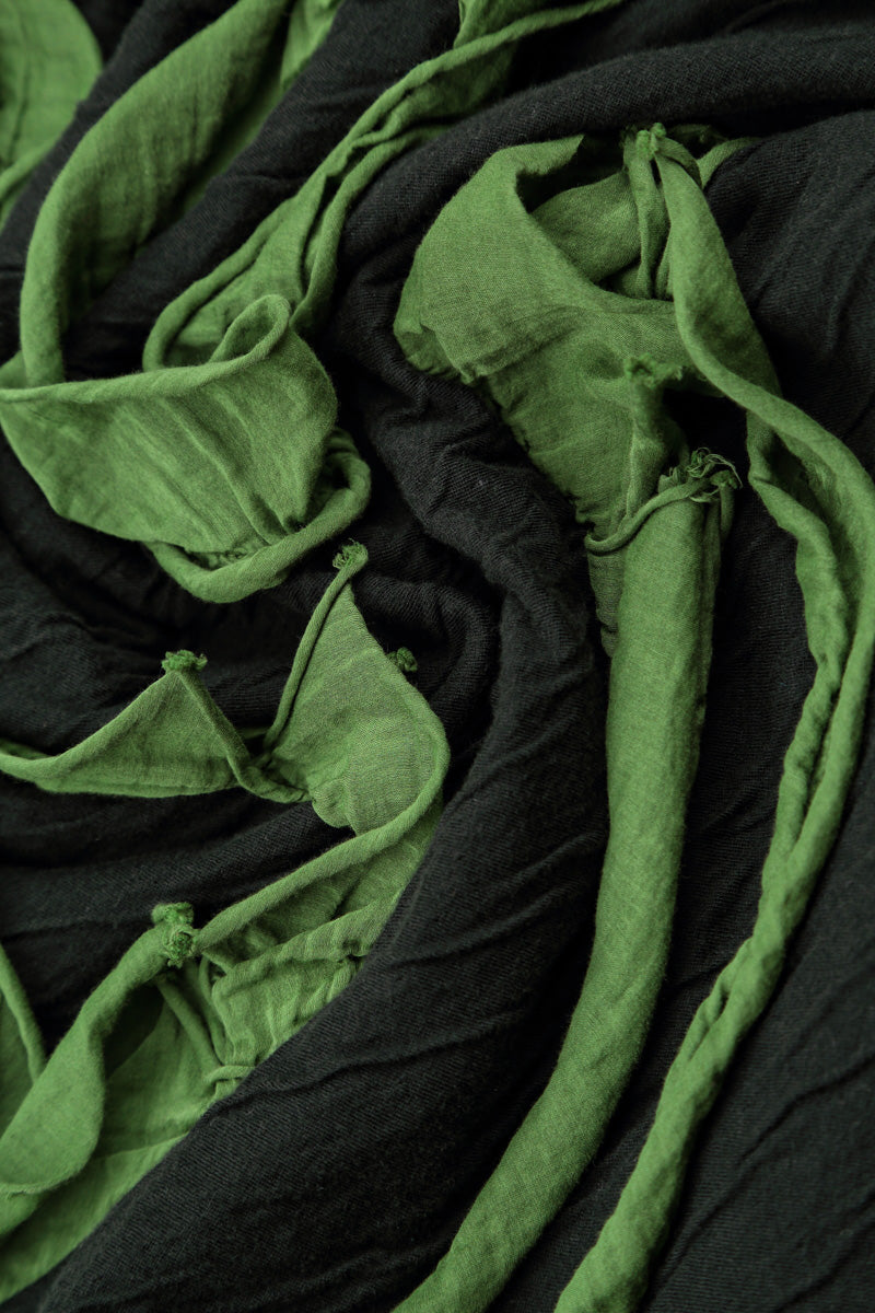 Cascading Waves Shamrock Green Wavy Cotton Dress