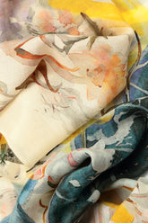 Celestial Bloom Cashmere Silk Scarf 4