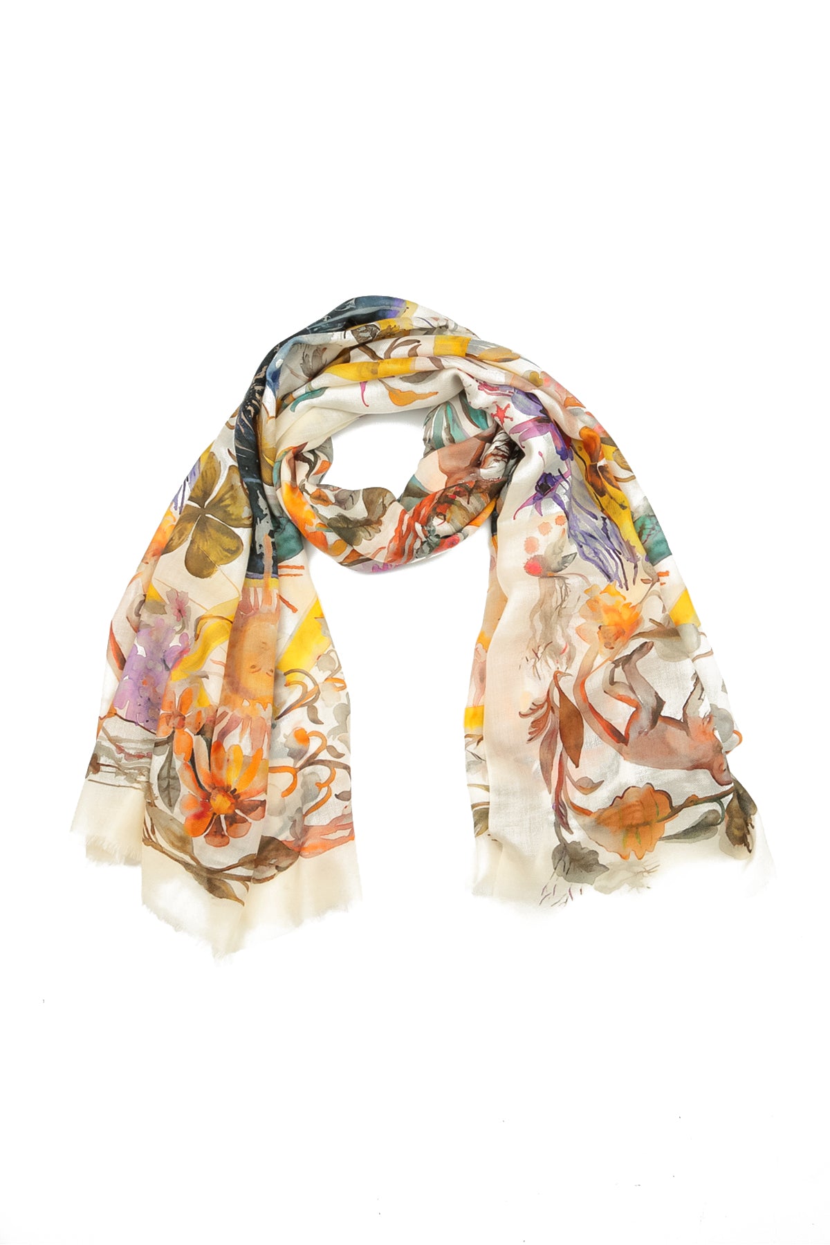 Celestial Bloom Cashmere Silk Scarf 2