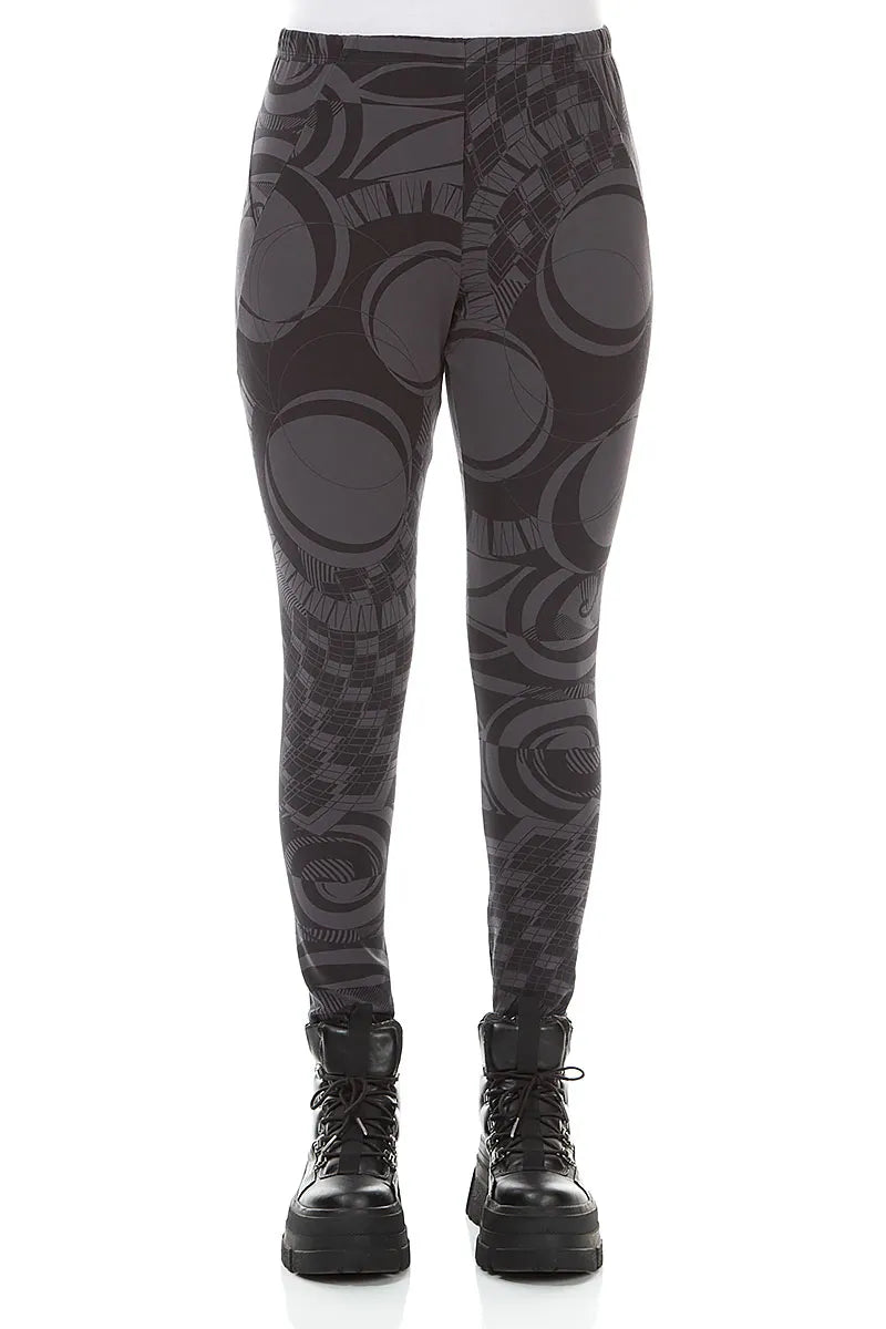 Charcoal Orbit Cotton Leggings