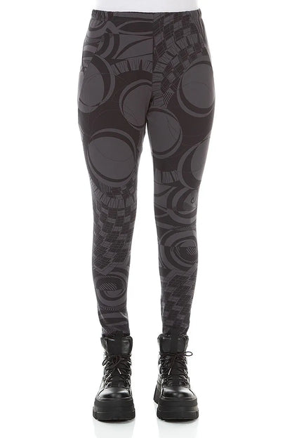 Charcoal Orbit Cotton Leggings
