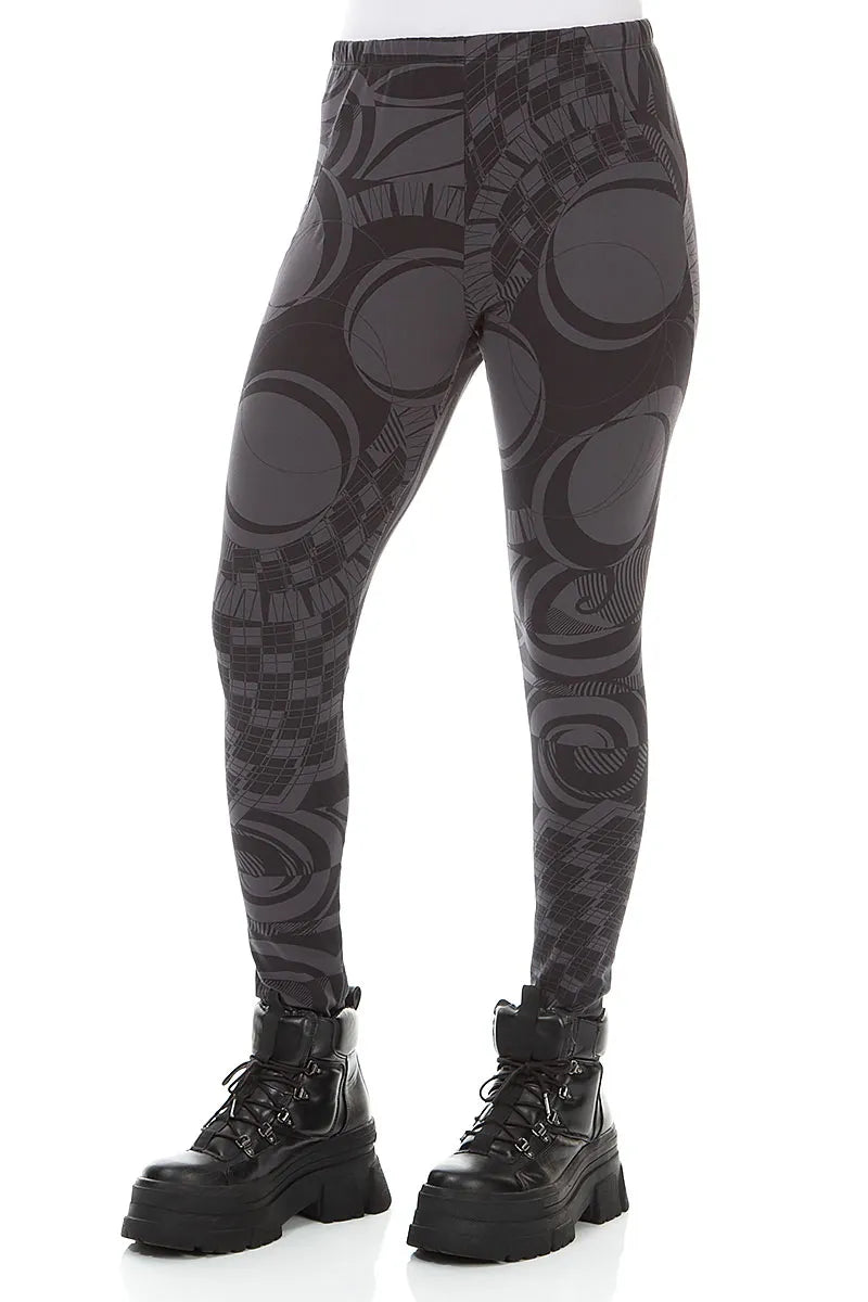Charcoal Orbit Cotton Leggings