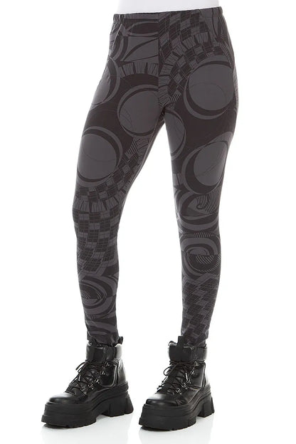 Charcoal Orbit Cotton Leggings