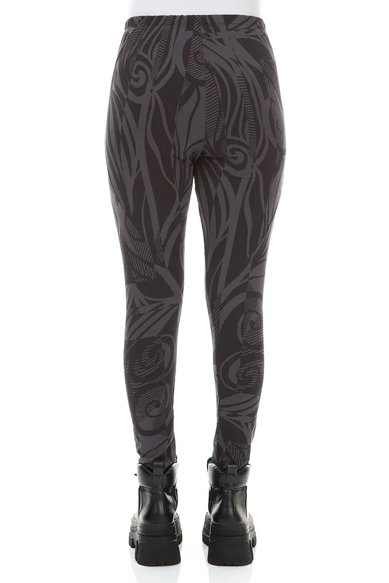 Charcoal Orbit Cotton Leggings
